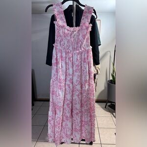 Pink Floral Maxi Dress